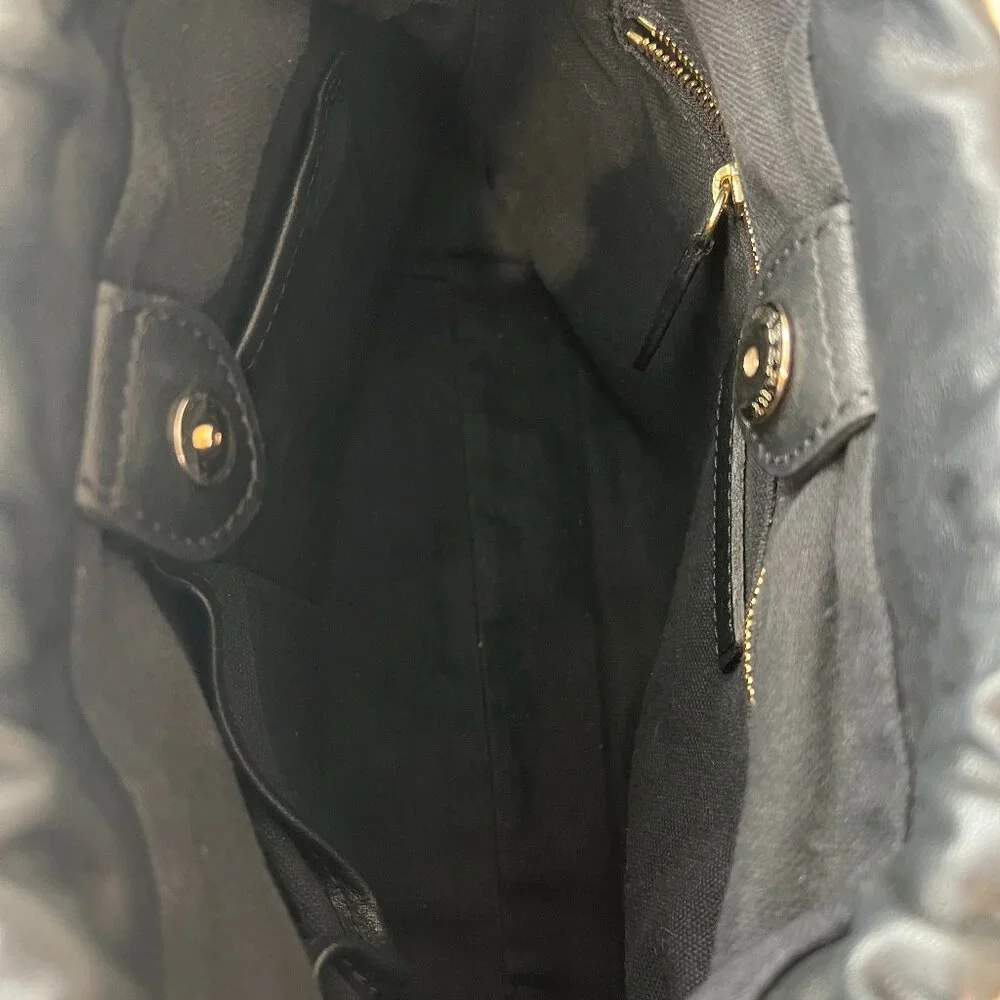 Burberry Peyton Navy Leather House Check Drawstring Crossbody - Picture 7 of 7